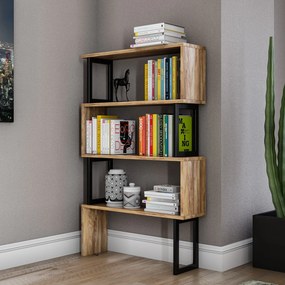 Βιβλιοθήκη Καρυδί CLUZON 80x22x128