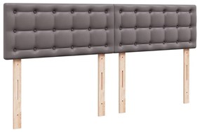 Κρεβάτι Boxspring με Στρώμα Γκρι 180x200 εκ. Συνθετικό Δέρμα - Γκρι