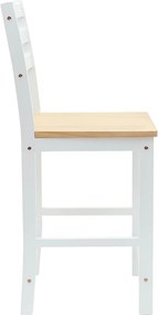 vidaXL Καρέκλες φαγητού 2 pcs Στερεό Ξύλο Ραβέντι Λευκό