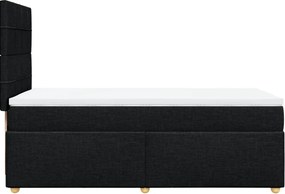 vidaXL Κρεβάτι Boxspring με Στρώμα Μαύρο 90x200 εκ. Υφασμάτινο