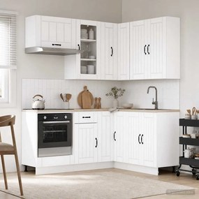 vidaXL Μονάδα κουζίνας LUCCA 8 pcs Λευκό Επεξεργασμένο Ξύλο