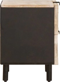 vidaXL Κομοδίνο 2 pcs Λευκό 40 x 33 x 46 εκ. Στερεό ξύλο μάνγκο