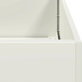 vidaXL Ζαρντινιέρα Λευκή 80x80x80 εκ. από Χάλυβα