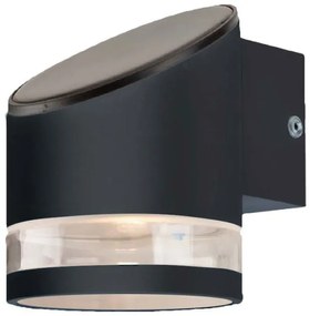 Ηλιακό Επιτοίχιο Φωτιστικό Κήπου LED 1W IP44 Στρογγυλό Θερμό Λευκό Μαύρο 10384 VTAC-10384-Μαύρο 10384
