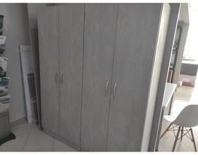 HOTELIA PRL 706 Ντουλάπα Τετράφυλλη σε 5 διαφορετικές αποχρώσεις Υ180xΠ160xΒ52εκ Greige Castello