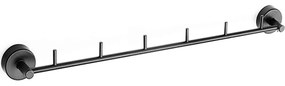 Άγκιστρο Μπάνιου 5 Θέσεων Moderno 220655 47x4,5x4,5cm Black Karag Stainless Steel