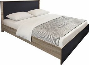 Κρεβάτι Athos pakoworld σε sonoma-ανθρακί απόχρωση 160x200εκ