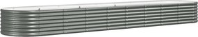 vidaXL Ζαρντινιέρα Γκρι 368x80x36 εκ. Γαλβανισμένος χάλυβας