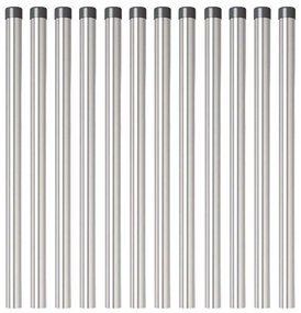 vidaXL Πό posts φράχτη 12 pcs Ασημί 90 cm Ατσάλι με Επικάλυψη Πούδρας