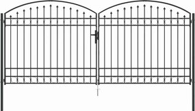 vidaXL Πύλη Φράχτη ASSEN 401 x 224,5 εκ. Ατσάλι Γκρι Κλειδώσιμο