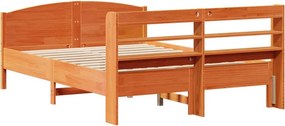 vidaXL Σκελετός Κρεβ. Χωρίς Στρώμα Καφέ Κεριού 150x200 εκ Μασίφ Πεύκο