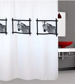 Κουρτίνα Μπάνιου (180x180) Με Κρίκους San Lorentzo Zebra's Head
