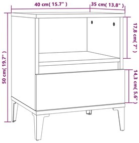 Κομοδίνα 2 τεμ. Λευκά 40 x 35 x 50 εκ. - Λευκό