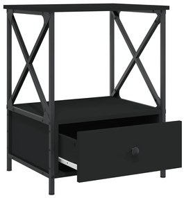 vidaXL Κομοδίνα 2 τεμ. Μαύρα 50 x 41 x 65 εκ. από Επεξεργασμένο Ξύλο