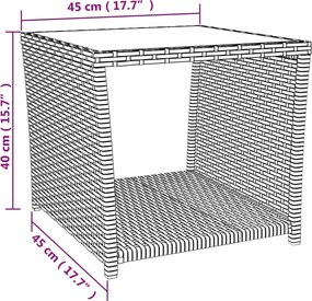 vidaXL Σετ Τραπεζαρίας Κήπου 2 τεμ. Γκρι Συνθ. Ρατάν με Μαξιλάρια
