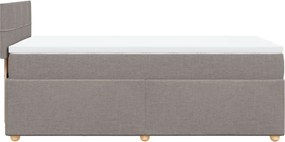 vidaXL Κρεβάτι Boxspring με Στρώμα Taupe 90x190 εκ.Υφασμάτινο