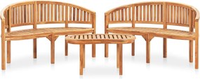 VidaXL Σετ Σαλονιού Κήπου 3 τεμ. από Ξύλο Teak