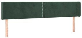 vidaXL Κεφαλάρι με Πτερύγια Σκούρο Πράσινο 183x16x78/88 εκ. Βελούδινο