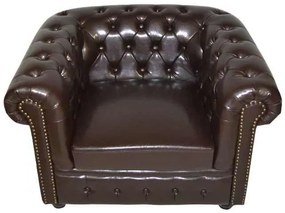 ΠΟΛΥΘΡΟΝΑ T.CHESTERFIELD HM3011.01 ΤΕΧΝΟΔΕΡΜΑ ΣΚΟΥΡΟ ΚΑΦΕ 110x90x73 εκ.