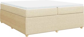 vidaXL Κρεβάτι Boxspring με Στρώμα Κρεμ 200x200 εκ. Υφασμάτινο