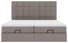 vidaXL Οθωμανικό κρεβάτι με στρώματα Taupe 200x200cm ύφασμα