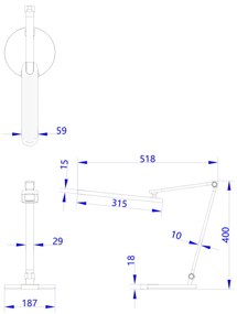 ΦΩΤΙΣΤΙΚΟ ΓΡΑΦΕΙΟΥ LED BLAIN PRO  ΓΚΡΙ ΒΑΣΗ ABS &amp; ΑΛΟΥΜΙΝΙΟ 51,8x40Υεκ.