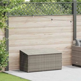 κουτί αποθήκευσης κήπου γκρι 110x50x58 cm Poly Rattan - Γκρι