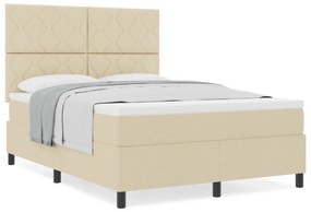 vidaXL Κρεβάτι με Σπινθηριστή Κρέμα 160x200 εκ. Ύφασμα