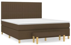 Κρεβάτι Boxspring με Στρώμα Σκούρο Καφέ 160x200 εκ Υφασμάτινο - Καφέ