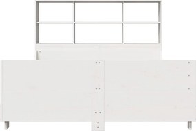 vidaXL Κρεβάτι Βιβλιοθήκη Χωρίς Στρώμα Λευκό 160x200 εκ Μασίφ Πεύκο