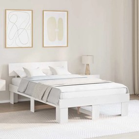 vidaXL Σκελετός Κρεβατιού Λευκό 120 x 200 cm Μασίφ ξύλο πεύκου