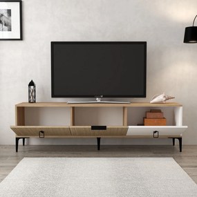 Έπιπλο Τηλεόρασης Δρυς / Λευκό GRIDRAL 180x35x18