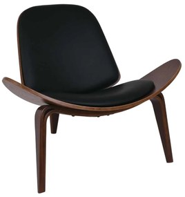Πολυθρόνα TAYLOR Καρυδί/Pu Μαύρο 90x76x75cm