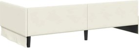 vidaXL Κρεβάτι Γωνίας Κρεμ 100 x 200 cm Βελούδο
