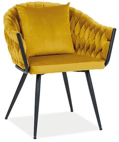 NUVO VELVET CHAIR ΜΑΥΡΟ ΠΛΑΙΣΙΟ / CURRY BLUVEL 68 DIOMMI NUVOVCCU DIOMMI-80-2078