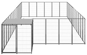 3082216 vidaXL Dog Kennel Black 22,99 m² Ατσάλι (150782+3x150784)
