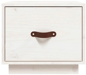 vidaXL Κομοδίνα 2 τεμ. Λευκά 40 x 34 x 35 εκ. από Μασίφ Ξύλο Πεύκου