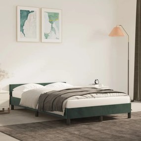 Πλαίσιο Κρεβατιού με Κεφαλάρι Σκ. Πράσινο 120x200 εκ. Βελούδινο