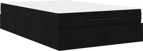 vidaXL Σκελετός κρεβατιού με στρώμα 2 pcs Μαύρο ύφασμα