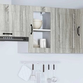 vidaXL Ντουλάπι τοίχου κουζίνας με γυάλινη πόρτα Porto Γκρι Sonoma