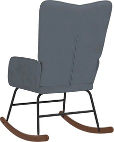 vidaXL Πολυθρόνα Κουνιστή Σκούρο Γκρι Βελούδινη