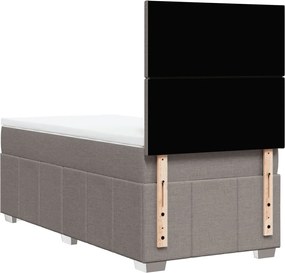 vidaXL Κρεβάτι Boxspring με Στρώμα Taupe 80x200 εκ. Υφασμάτινο