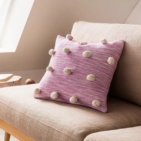 Διακοσμητική Μαξιλαροθήκη (43x43) Gofis Home Poms Fuchsia 555/23