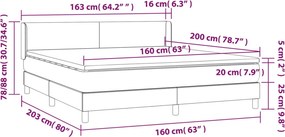vidaXL Κρεβάτι Boxspring με Στρώμα Λευκό 160x200εκ.από Συνθετικό Δέρμα
