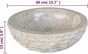 vidaXL Νιπτήρας Κρεμ 40 εκ. Μαρμάρινος