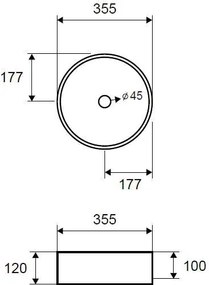 Karag LT 3134 Black 35x35 - Επιτραπέζιος νιπτήρας
