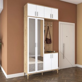 Έπιπλο Εισόδου Καρυδί / Λευκό CRUTRU 120x37.5x240