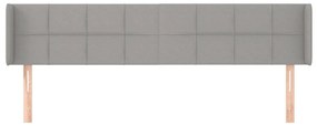 vidaXL Κεφαλάρι με Πτερύγια Ανοιχτό Γκρι 203x16x78/88 εκ. Υφασμάτινο