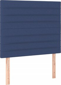vidaXL Κρεβάτι Boxspring με Στρώμα Μπλε 90x200 εκ.Υφασμάτινο