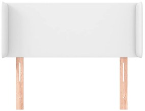 Κεφαλάρι με Πτερύγια Λευκό 103x16x78/88 εκ. Συνθετικό Δέρμα 3118573